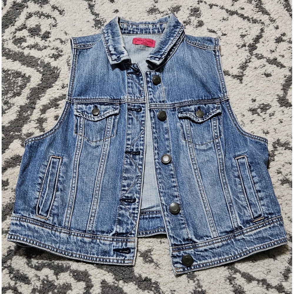 Vintage 90s American Eagle Carol's Denim Jean Vest L